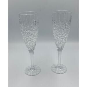 Rogaska Ice Cold Crystal Champagne Toasting Fluted Glasses